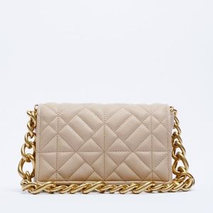 Zara Quilted Chain Strap Shoulder Bag